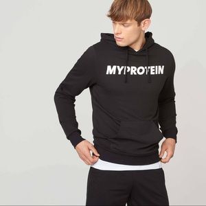 Men’s Myprotein Original Logo Workout Gym Hoodie Sweatshirt - Black Size Medium